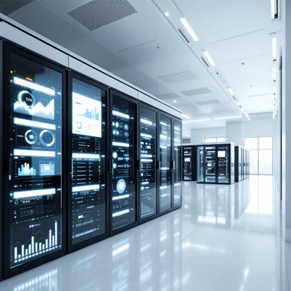 Abbildung: Symbolbild eines Serverraumes. KI-generiert.